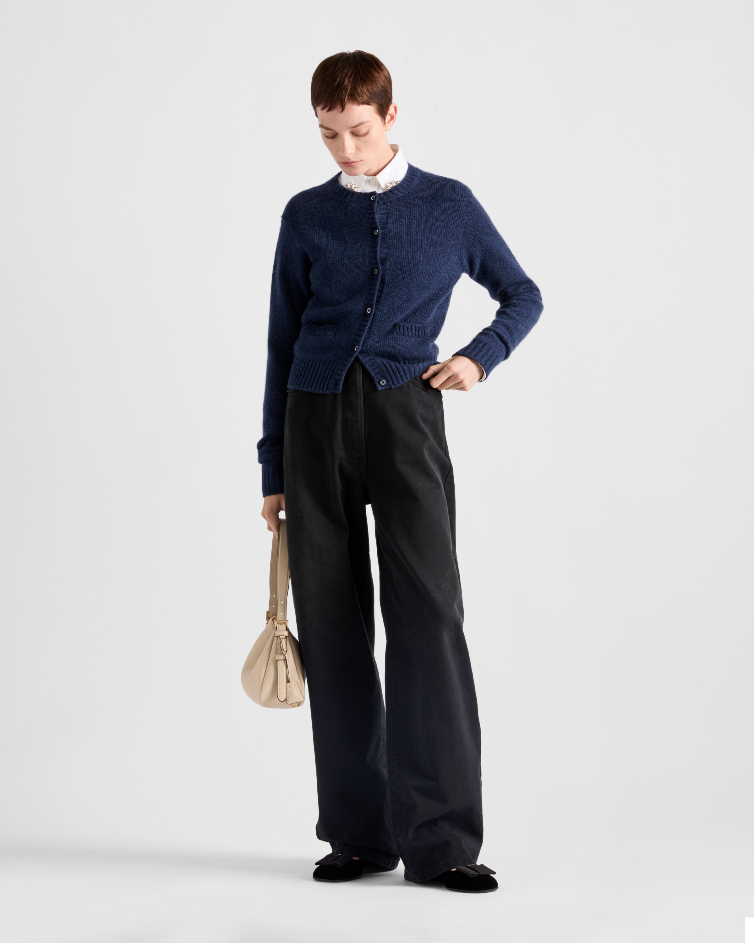 Navy Re-cashmere Cardigan | PRADA