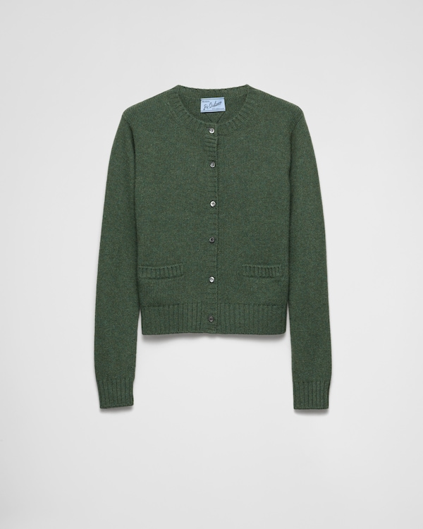 トップス PRADA Lambswool Cardigan Green size50 Buy Prada Logo Cardigan 'Green' - UMG132 GREE | GOAT