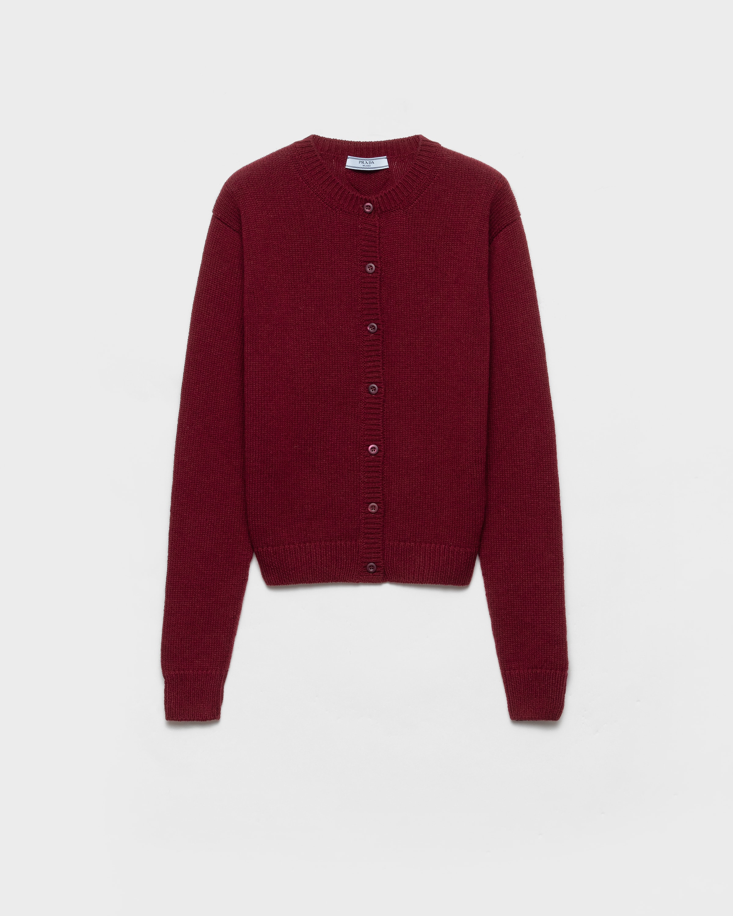 Prada Cashmere Cardigan In Burgundy