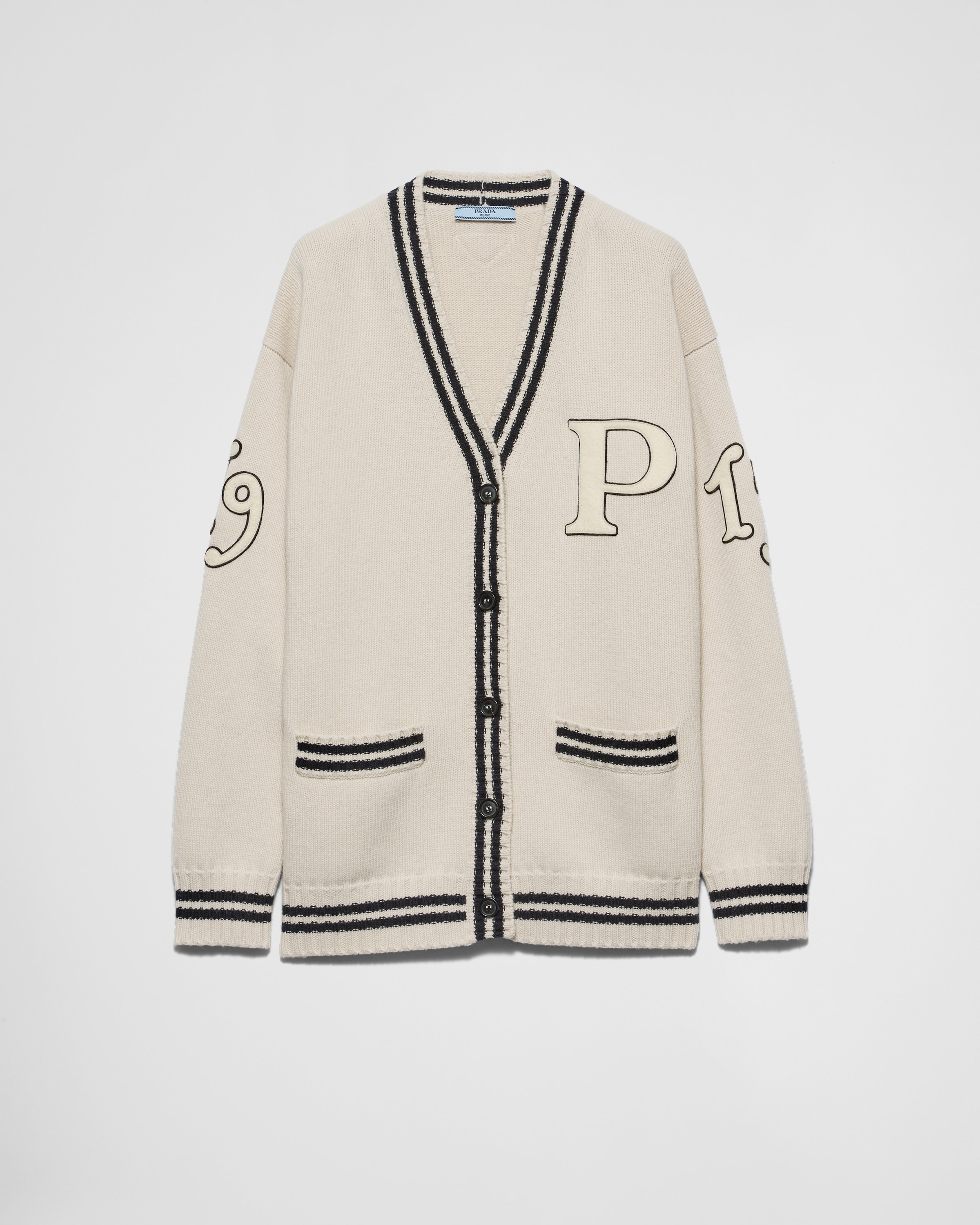 Ivory Wool And Cashmere Cardigan PRADA