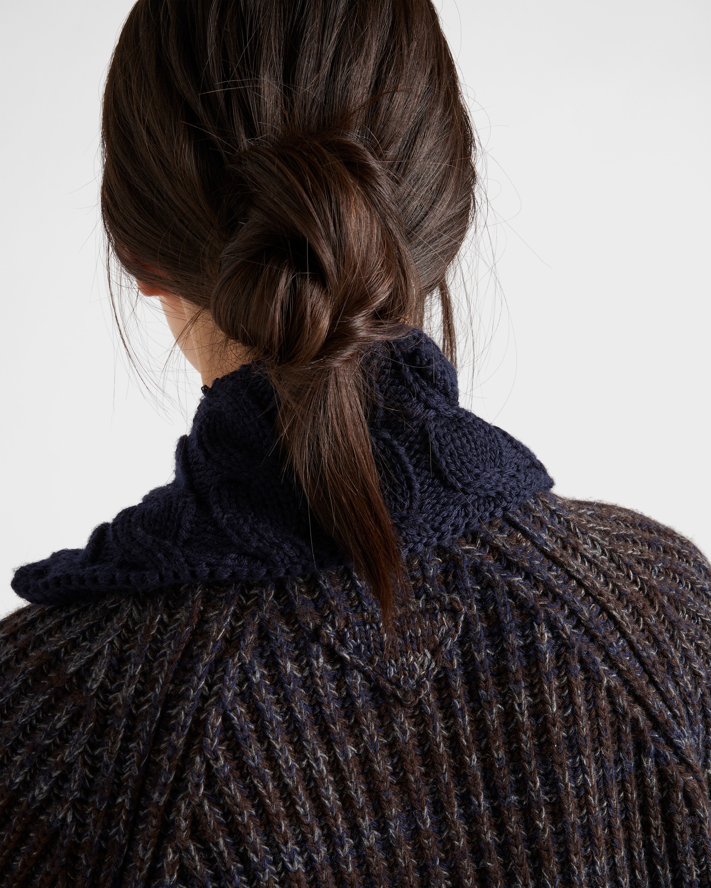 Prada Womens Brown Oversized-fit Ribbed-knit Wool And Cashmere-blend Cardigan In Black