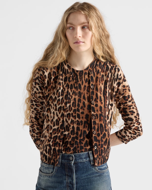 Printed cashmere cardigan Printed cashmere cardigan