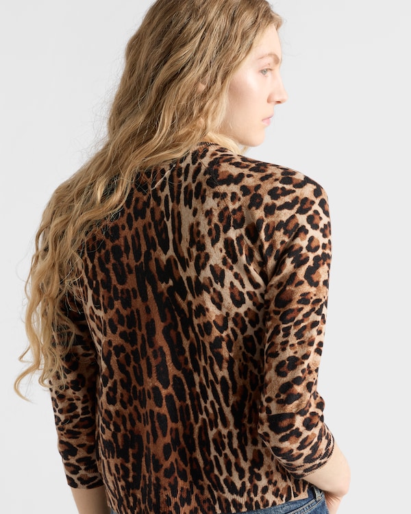 Printed cashmere cardigan Printed cashmere cardigan