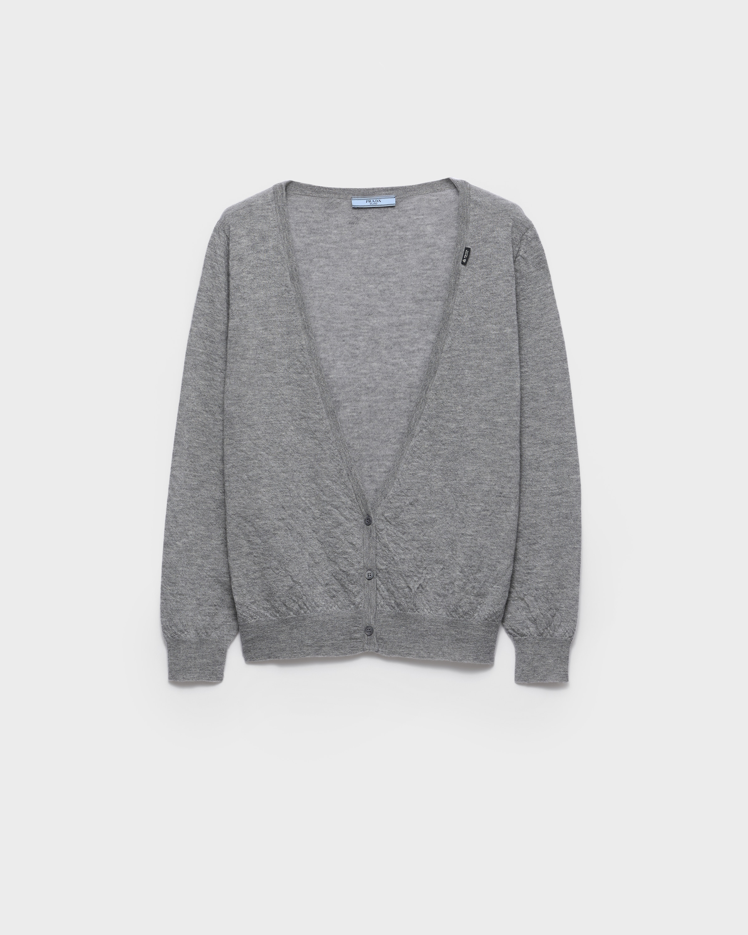 Grey Cashmere Cardigan | PRADA - Japan