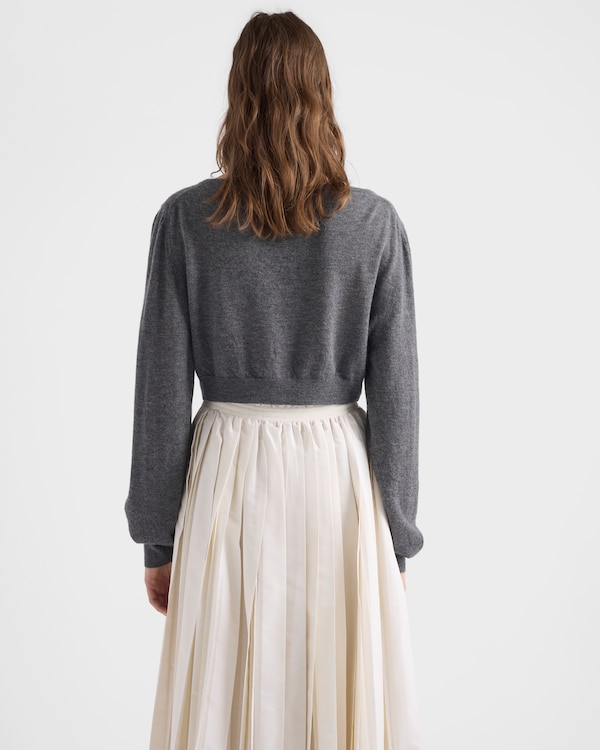 Cropped cashmere cardigan - Slate Gray Cropped cashmere cardigan - Slate Gray