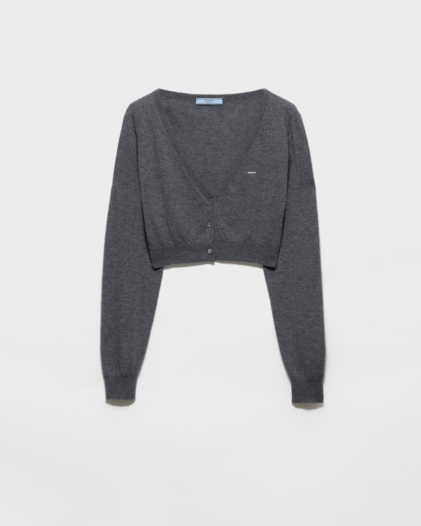 Cropped cashmere cardigan - Slate Gray Cropped cashmere cardigan - Slate Gray