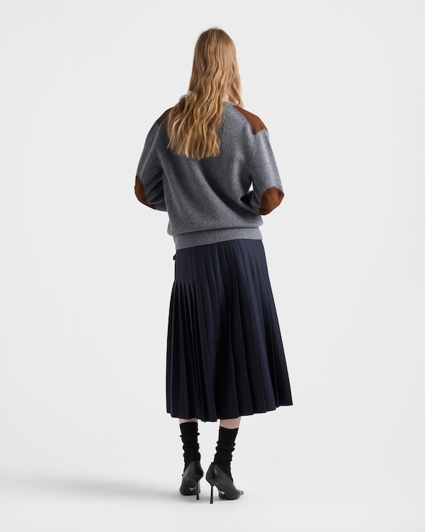 Wool and suede cardigan - Gris Pizarra Wool and suede cardigan - Gris Pizarra