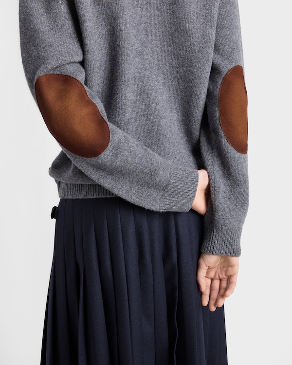Wool and suede cardigan - Gris Pizarra Wool and suede cardigan - Gris Pizarra