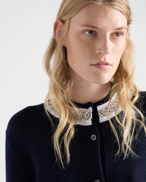 Wool and cashmere cardigan - Navy Wool and cashmere cardigan - Navy