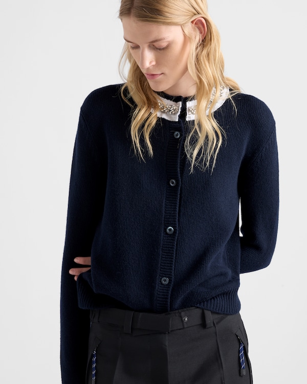 Wool and cashmere cardigan - Navy Wool and cashmere cardigan - Navy