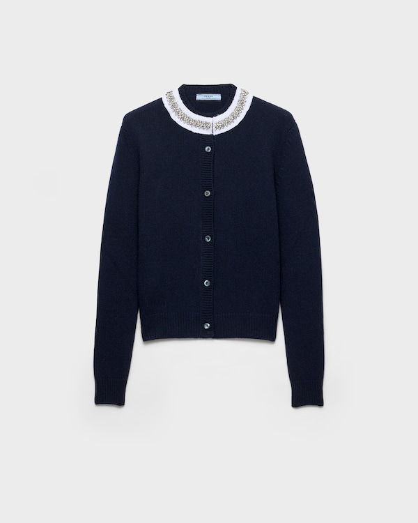 Wool and cashmere cardigan - Navy Wool and cashmere cardigan - Navy