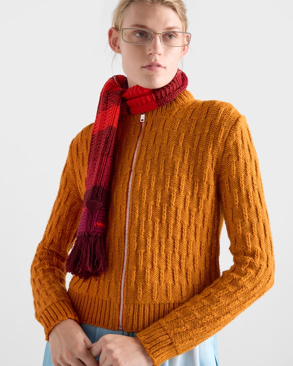 Wool and alpaca cardigan - Orange Wool and alpaca cardigan - Orange