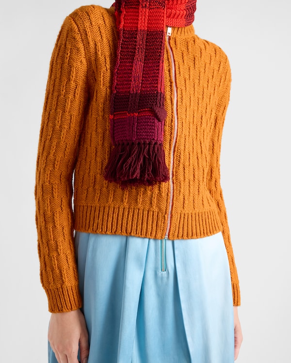Wool and alpaca cardigan - Orange Wool and alpaca cardigan - Orange