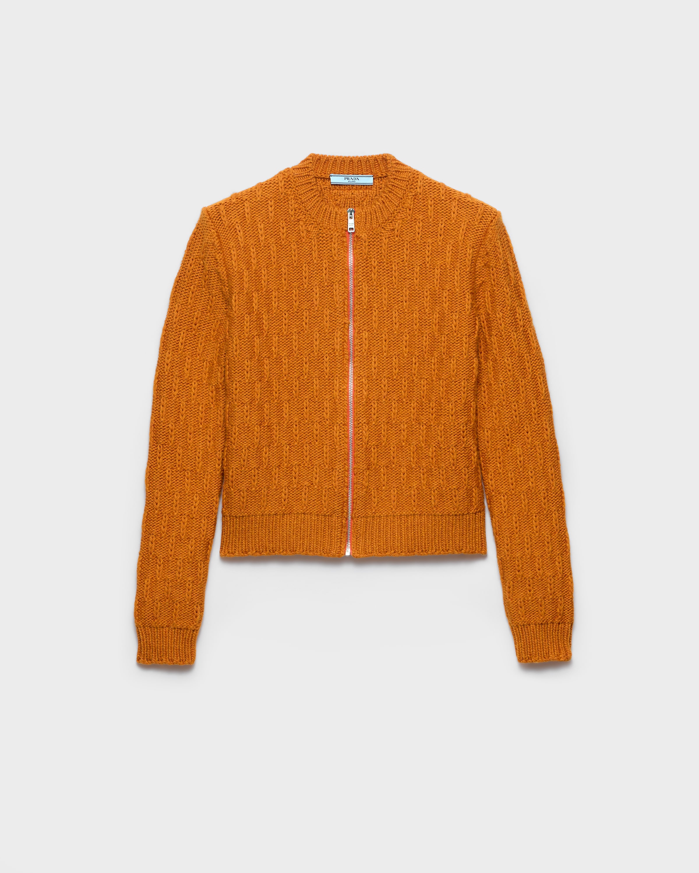 Orange Wool And Alpaca Cardigan | PRADA - United States