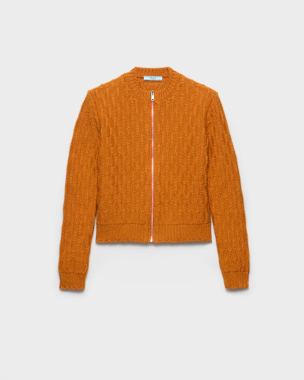 Wool and alpaca cardigan - Orange Wool and alpaca cardigan - Orange