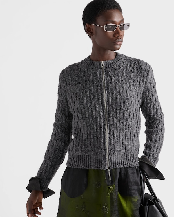 Wool and alpaca cardigan - Slate Gray Wool and alpaca cardigan - Slate Gray