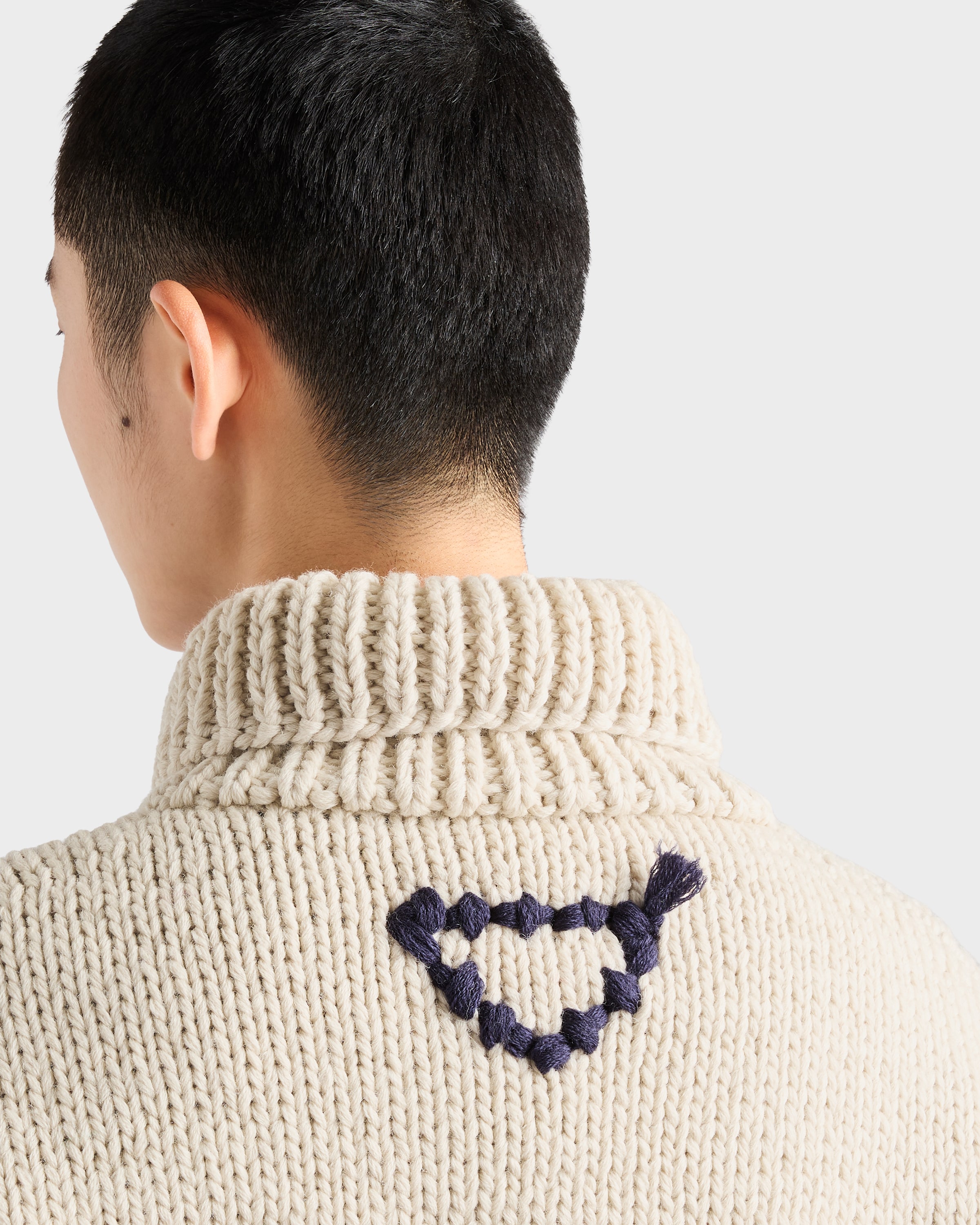 PRADA ウール100% 薄手ニット ジップアップ ブラック 新品未使用 Ivory/blue Wool Zipper Cardigan | PRADA - United States