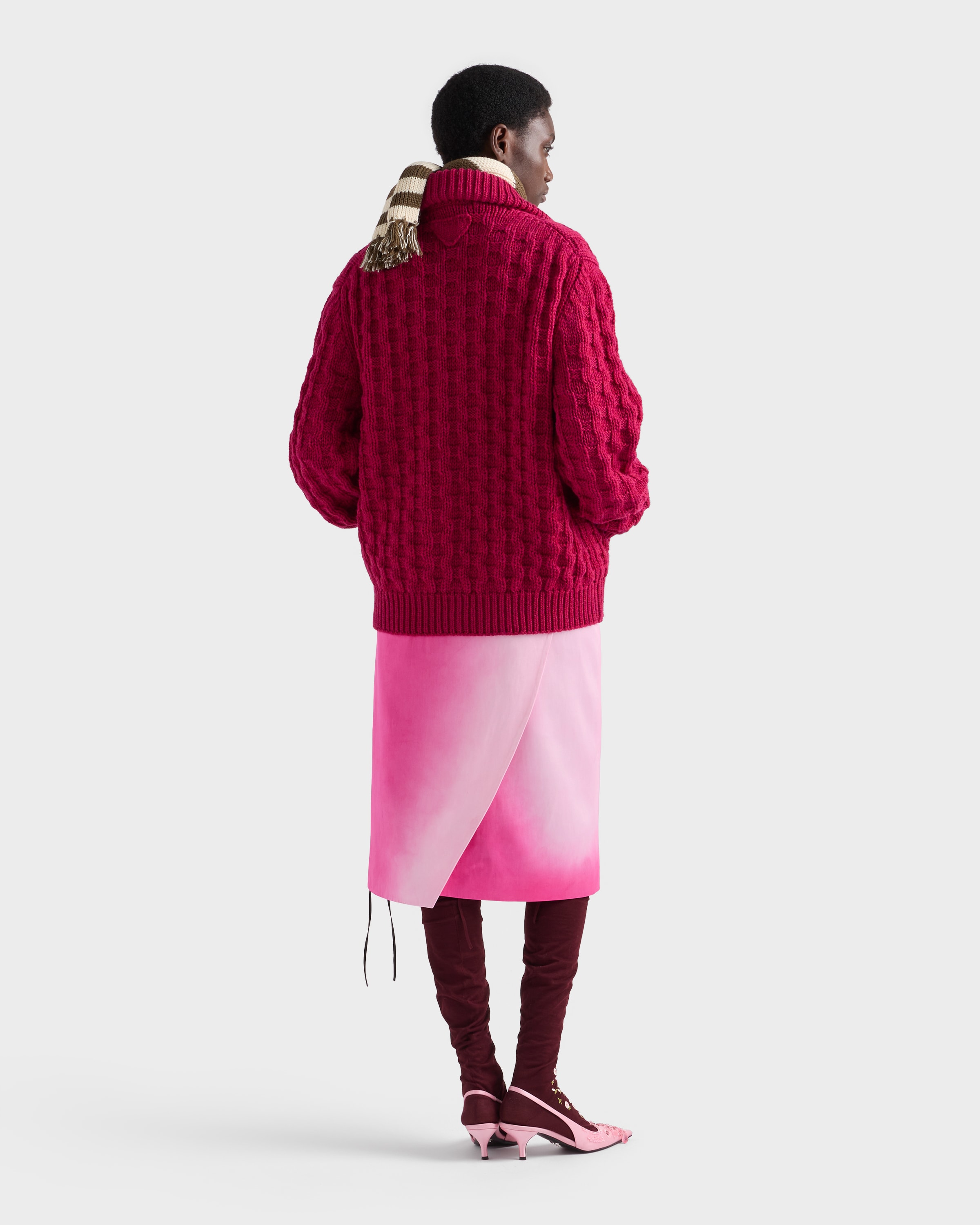 Raspberry Wool Cardigan | PRADA