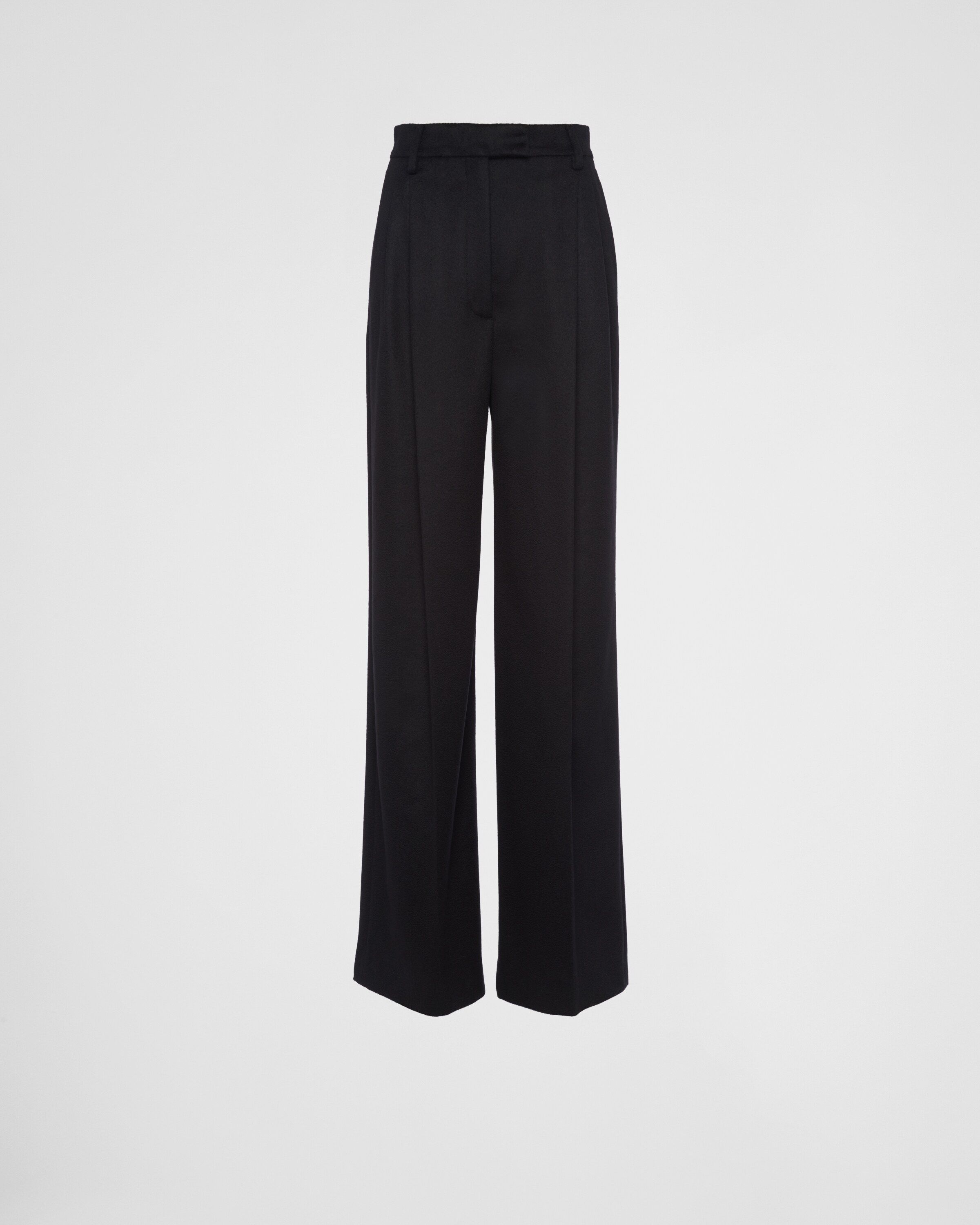 Prada Cashmere Belt Loop Belt Casual Pants In Black