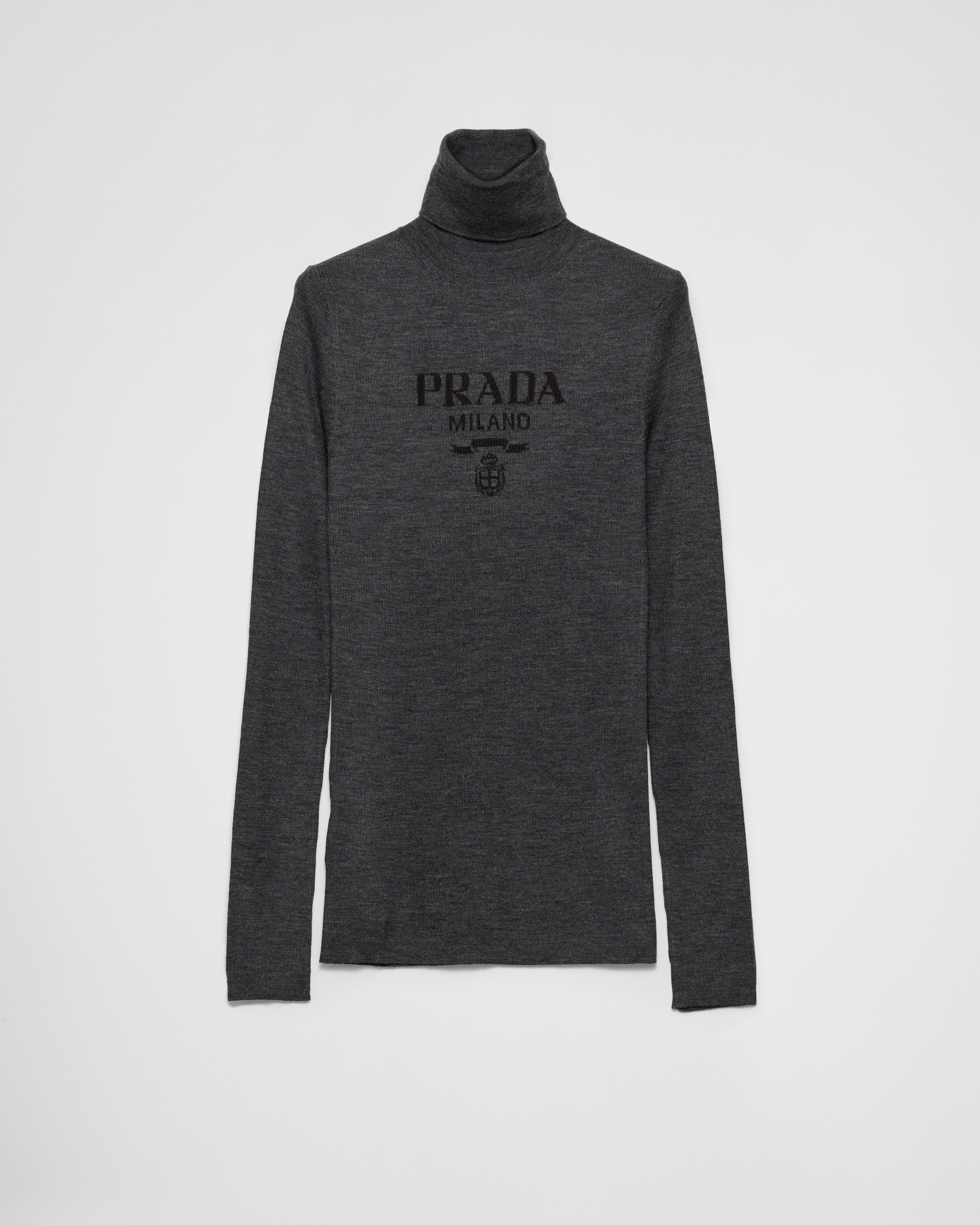 Prada Rollkragenpullover Aus Superfine-wool In Anthrazitgrau
