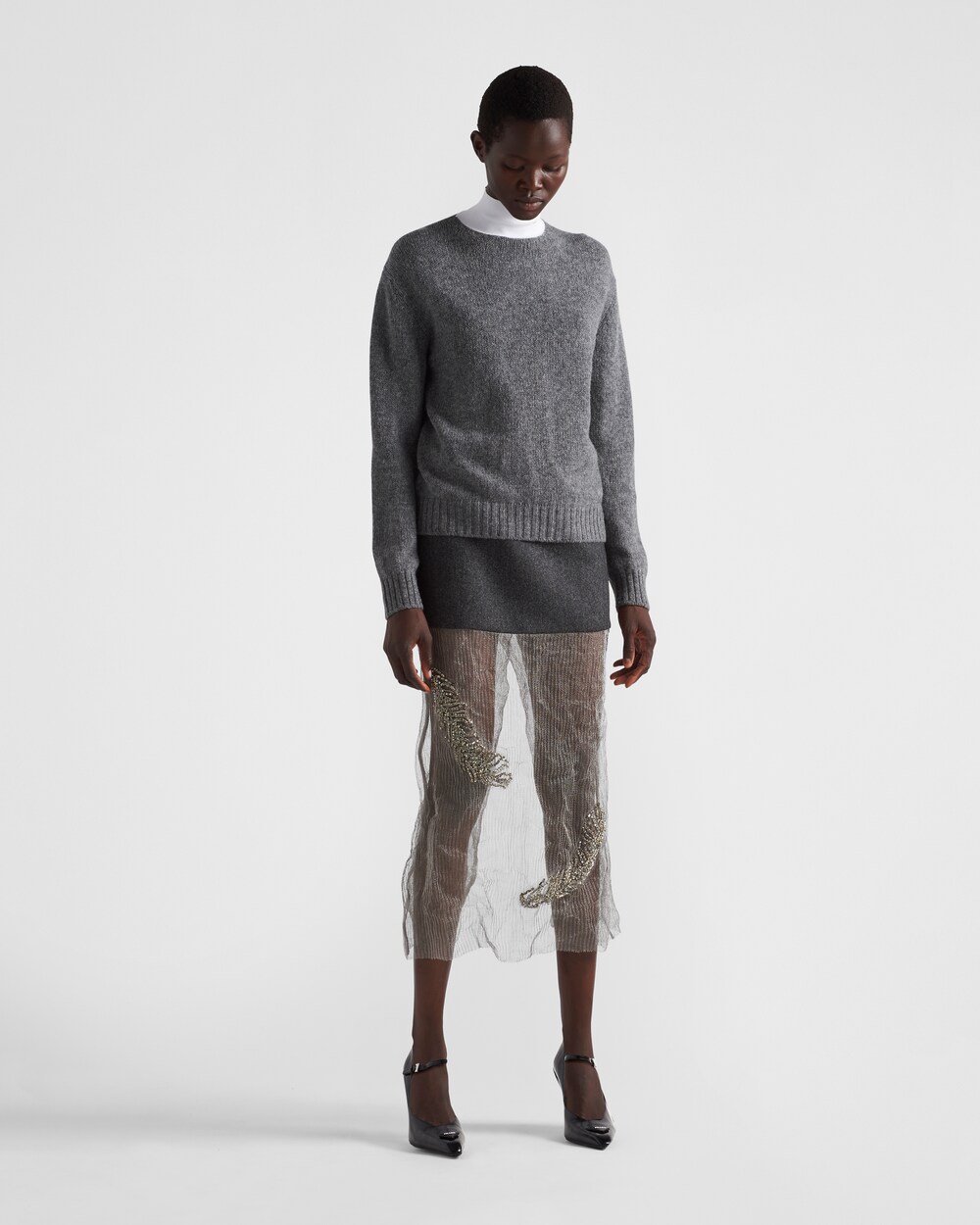 Grey Cashmere and wool turtleneck 