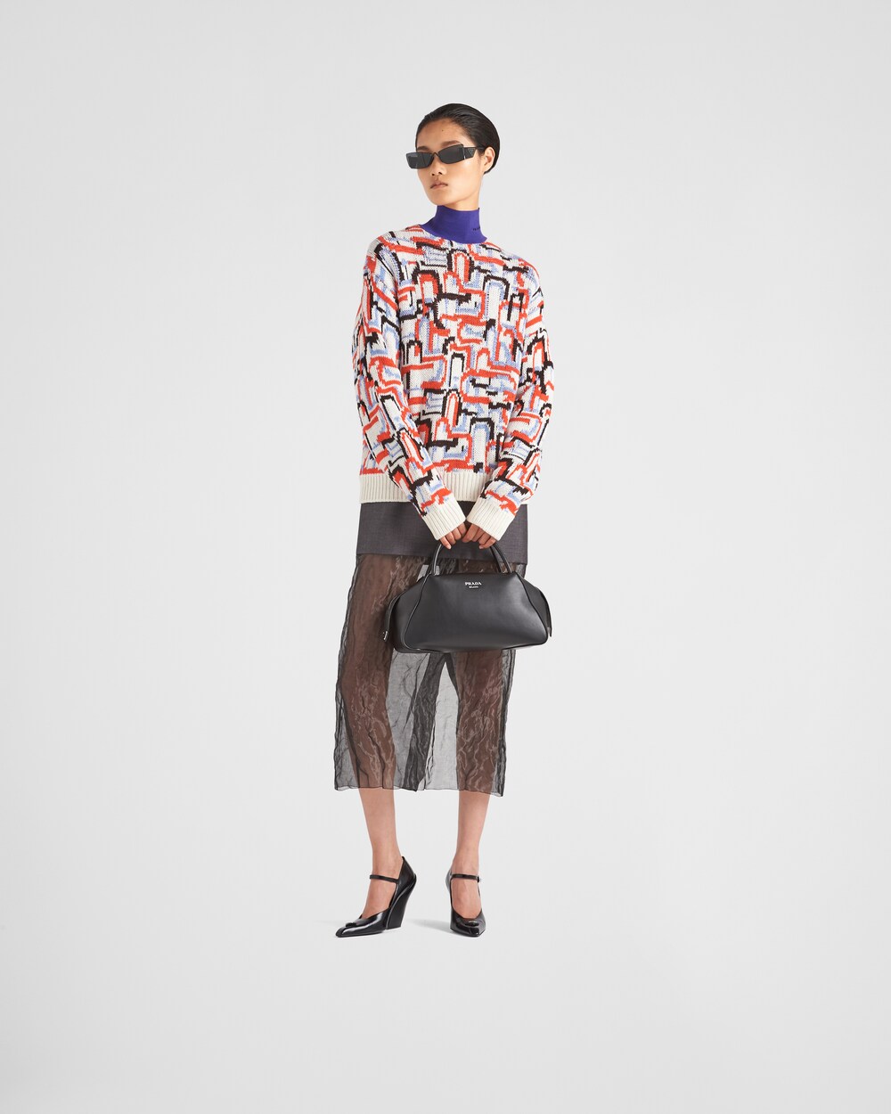 Orange Cashmere and wool turtleneck 