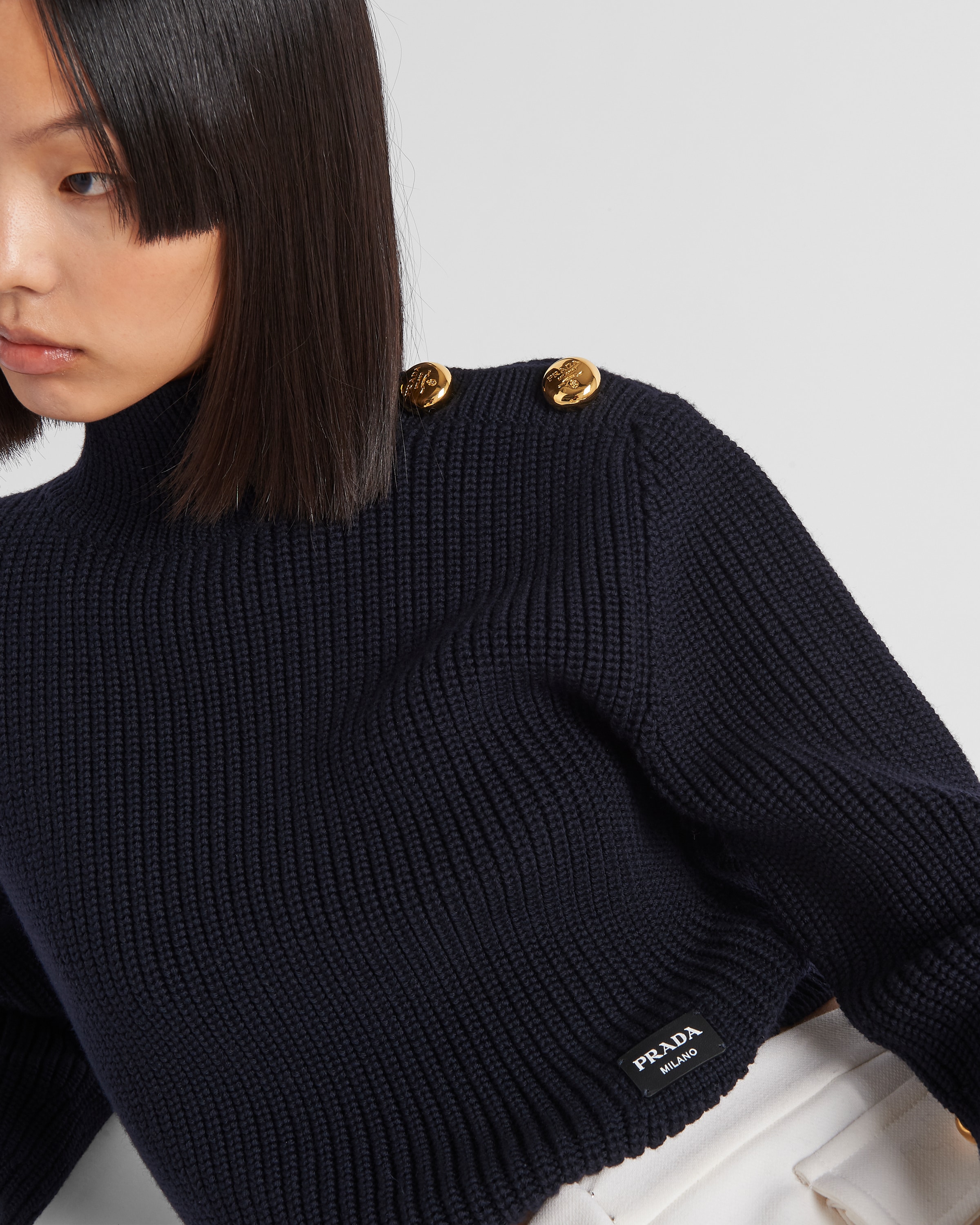 Prada nylon turtleneck sweater shop