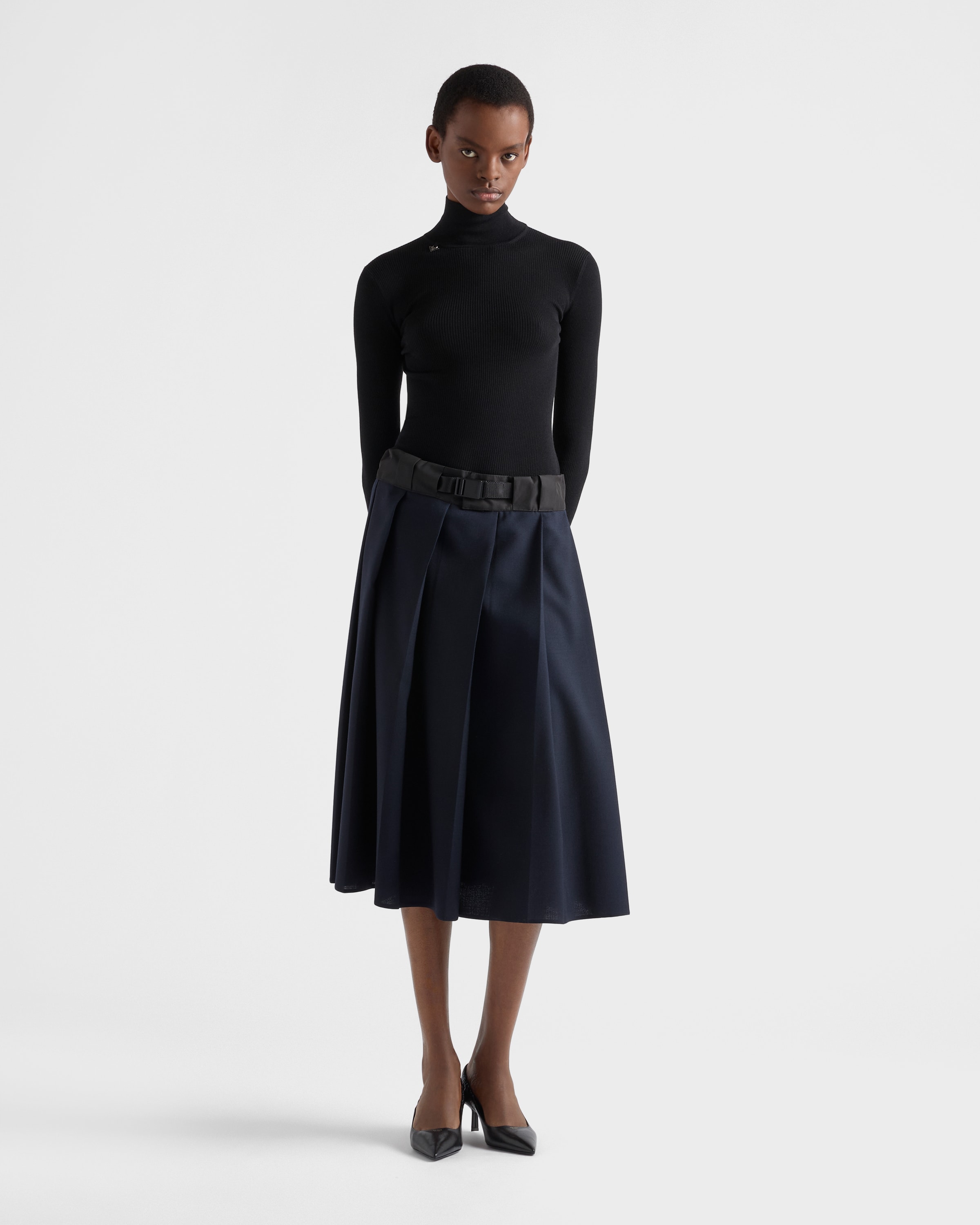 ブラック ウール タートルネック | PRADA