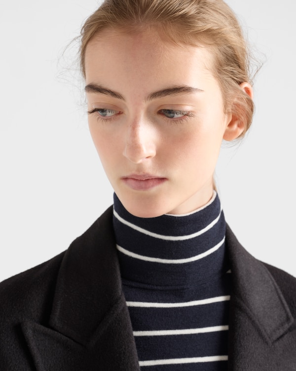 Striped wool turtleneck sweater - Navy Striped wool turtleneck sweater - Navy