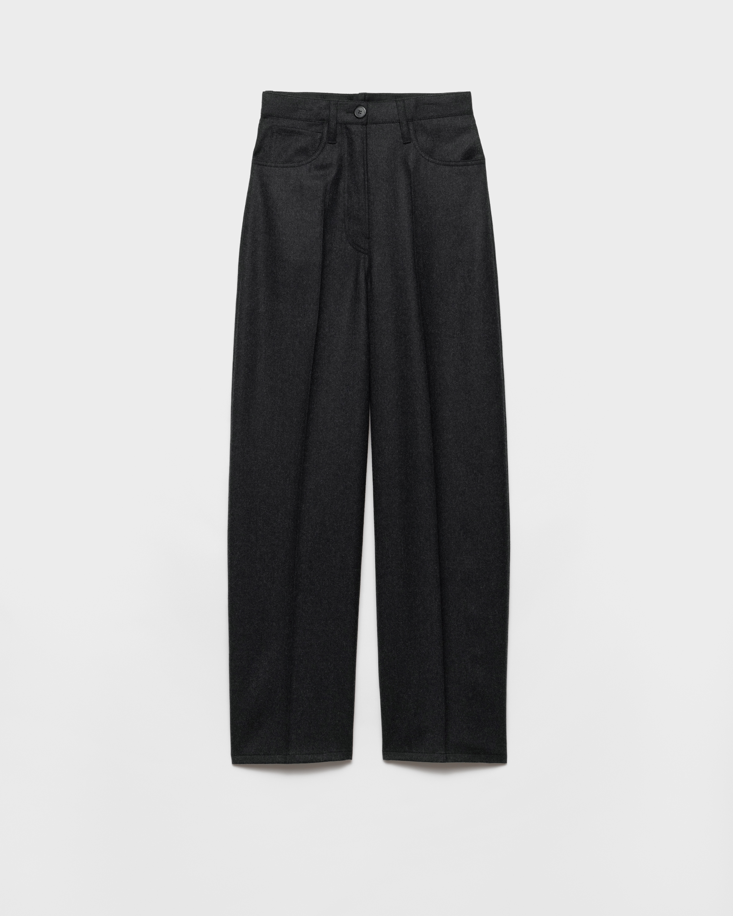Anthracite Gray Wool Flannel Pants | PRADA - South Korea