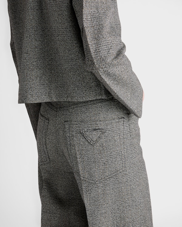 Prince of Wales check mouliné wool pants - Slate Gray Prince of Wales check mouliné wool pants - Slate Gray
