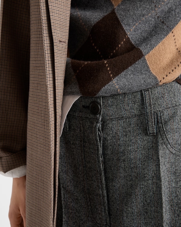 Mouliné wool pants - Black Mouliné wool pants - Black