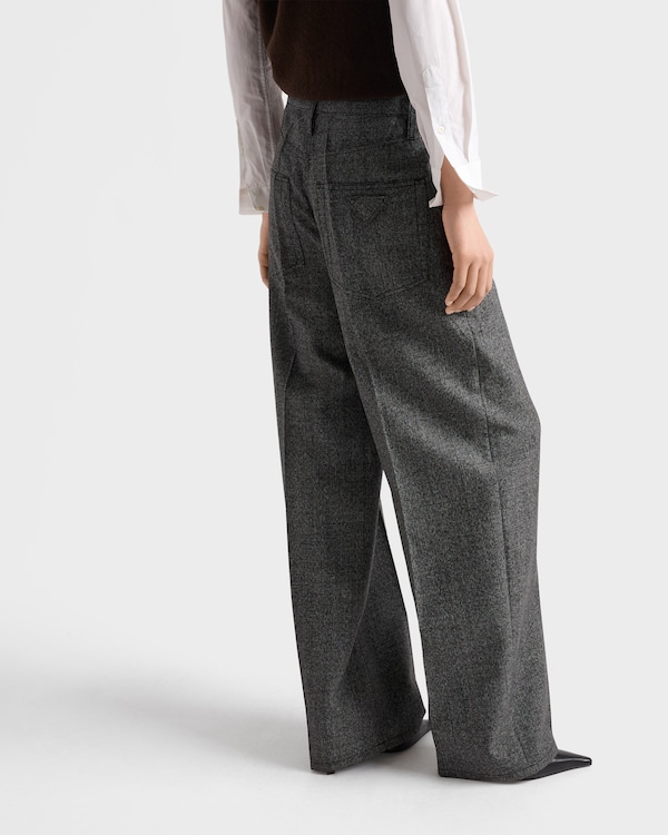 Mouliné wool pants - Black Mouliné wool pants - Black