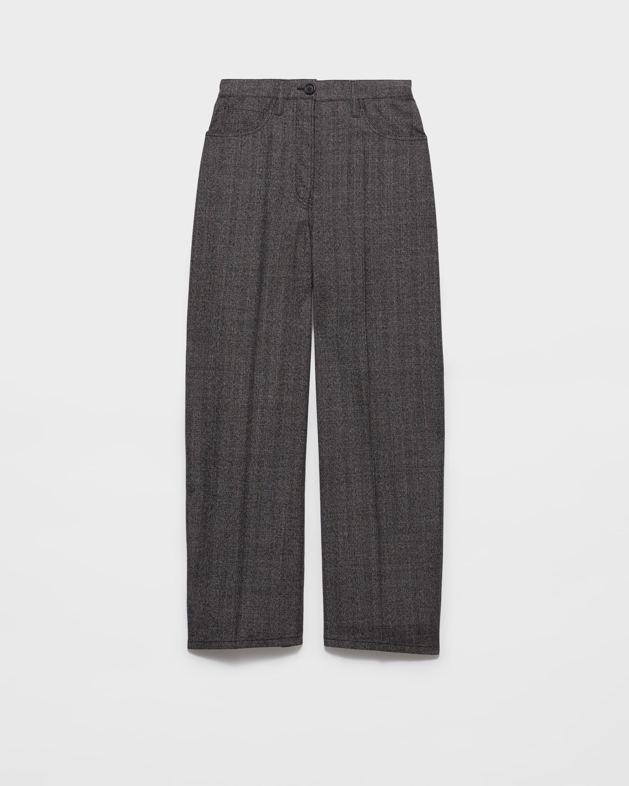Black Mouliné Wool Pants | PRADA - United States