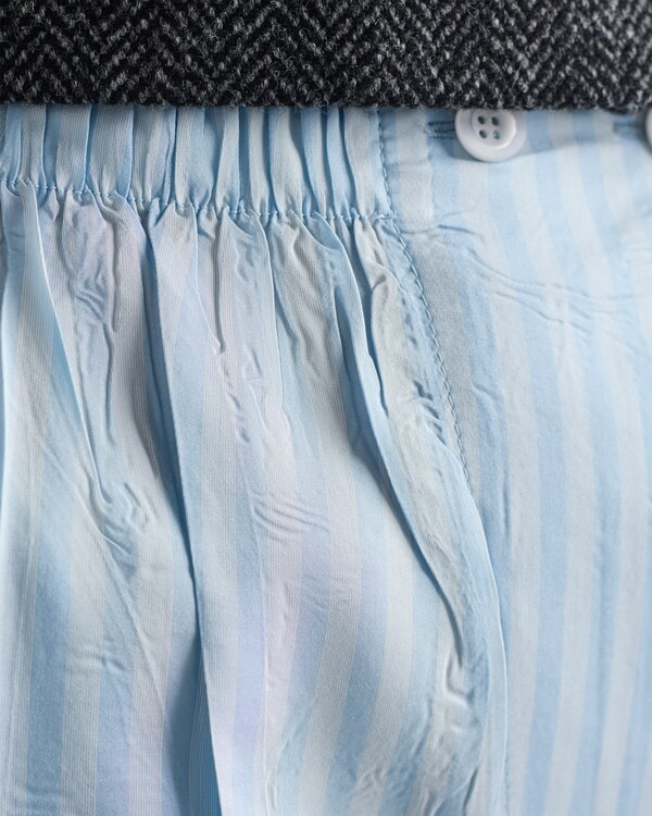 Striped silk pongé pants - Light Blue Striped silk pongé pants - Light Blue