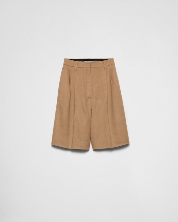 Khaki Gabardine shorts | PRADA