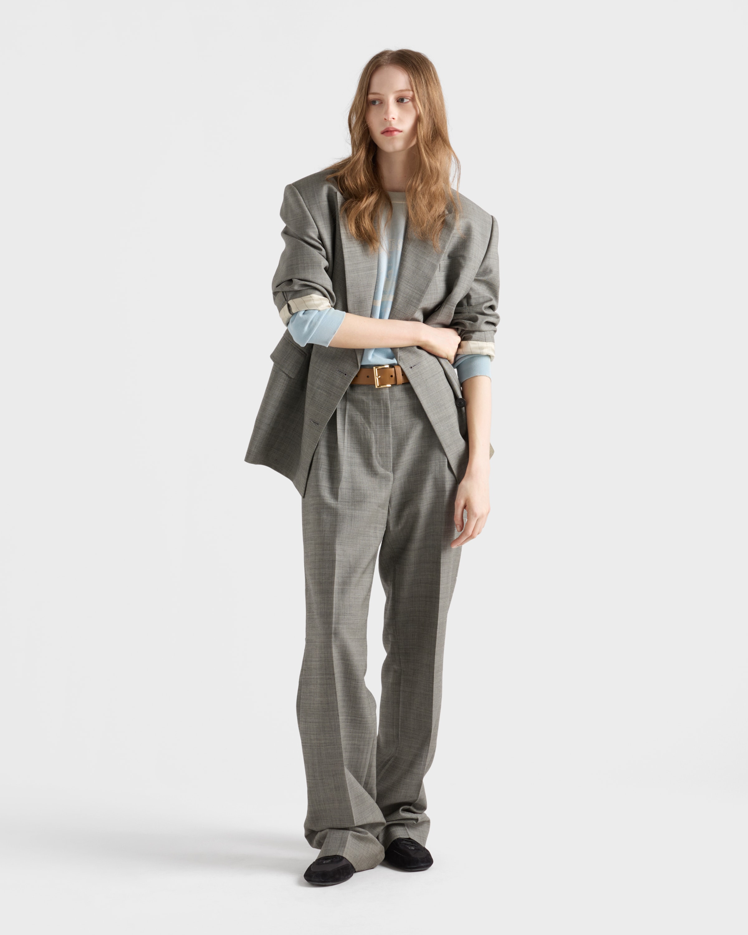 Slate Gray Grisaille Pants | PRADA