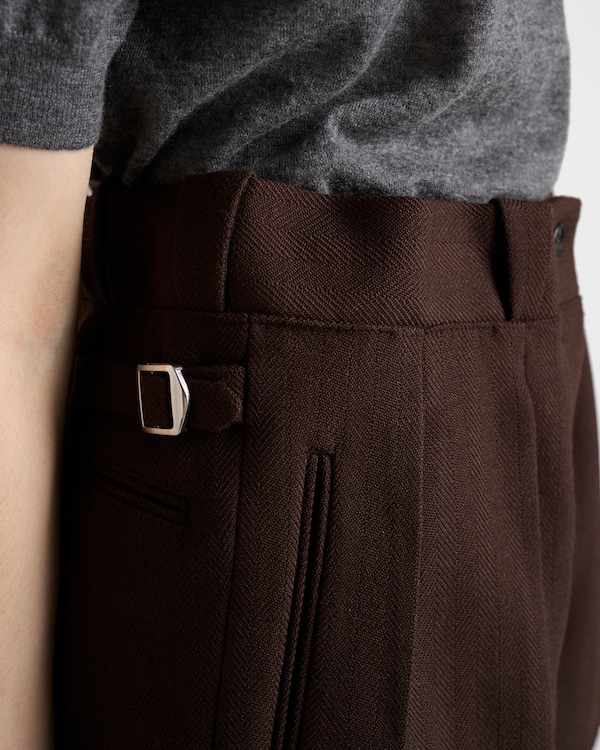 헤링본 울 쇼츠 - 에보니 헤링본 울 쇼츠 - 에보니