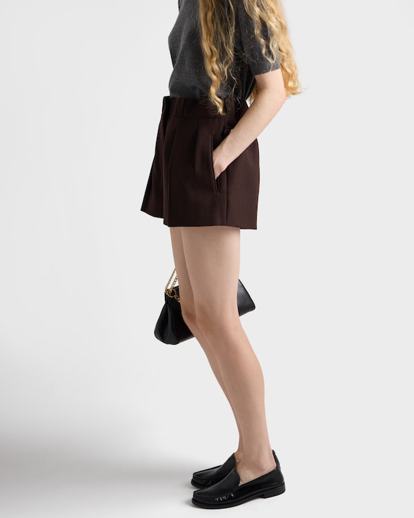 헤링본 울 쇼츠 - 에보니 헤링본 울 쇼츠 - 에보니