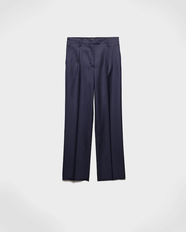 パンツ PRADA Pinstripe pants Navy Wool pinstripe pants | PRADA