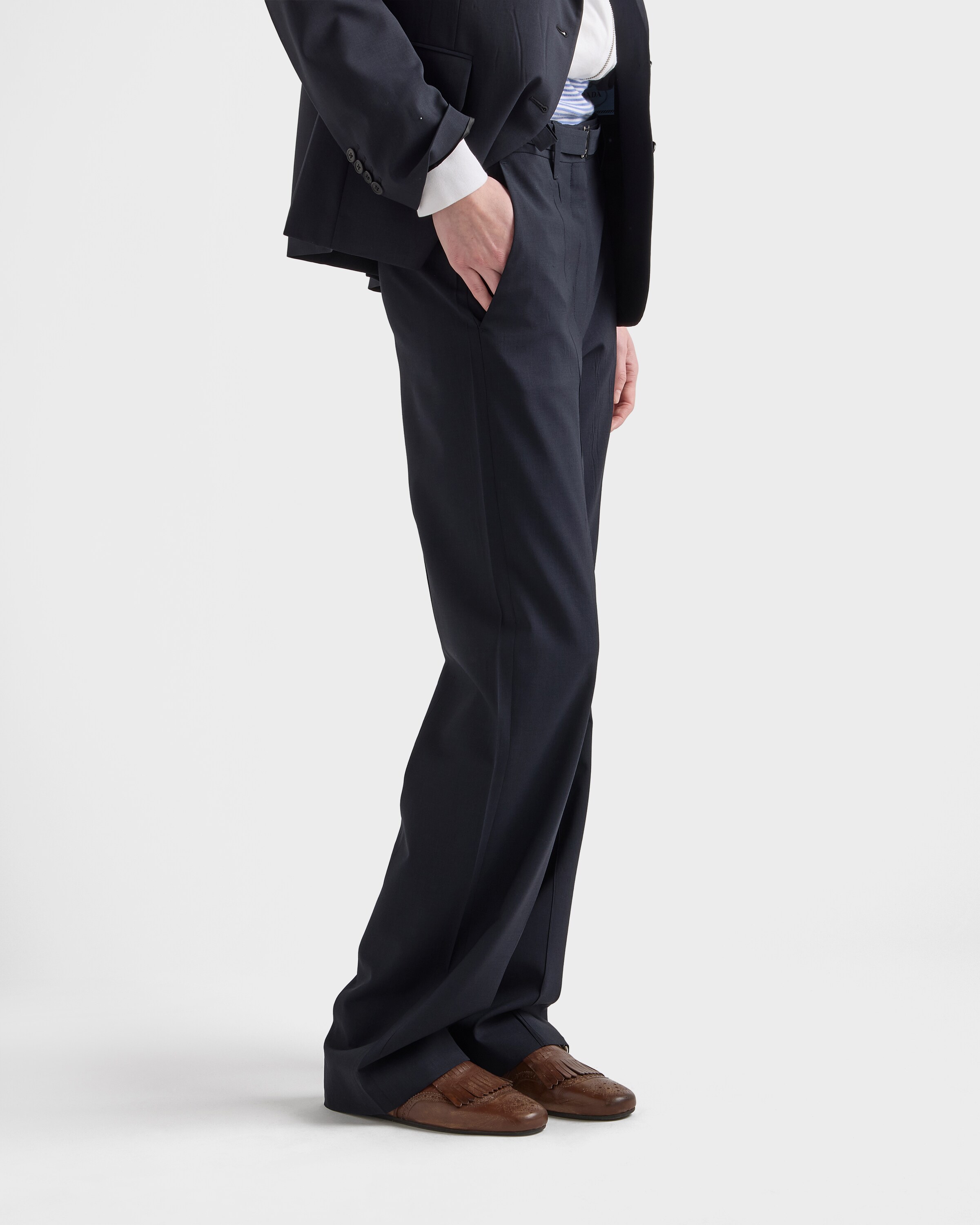Navy Wool Pants | PRADA