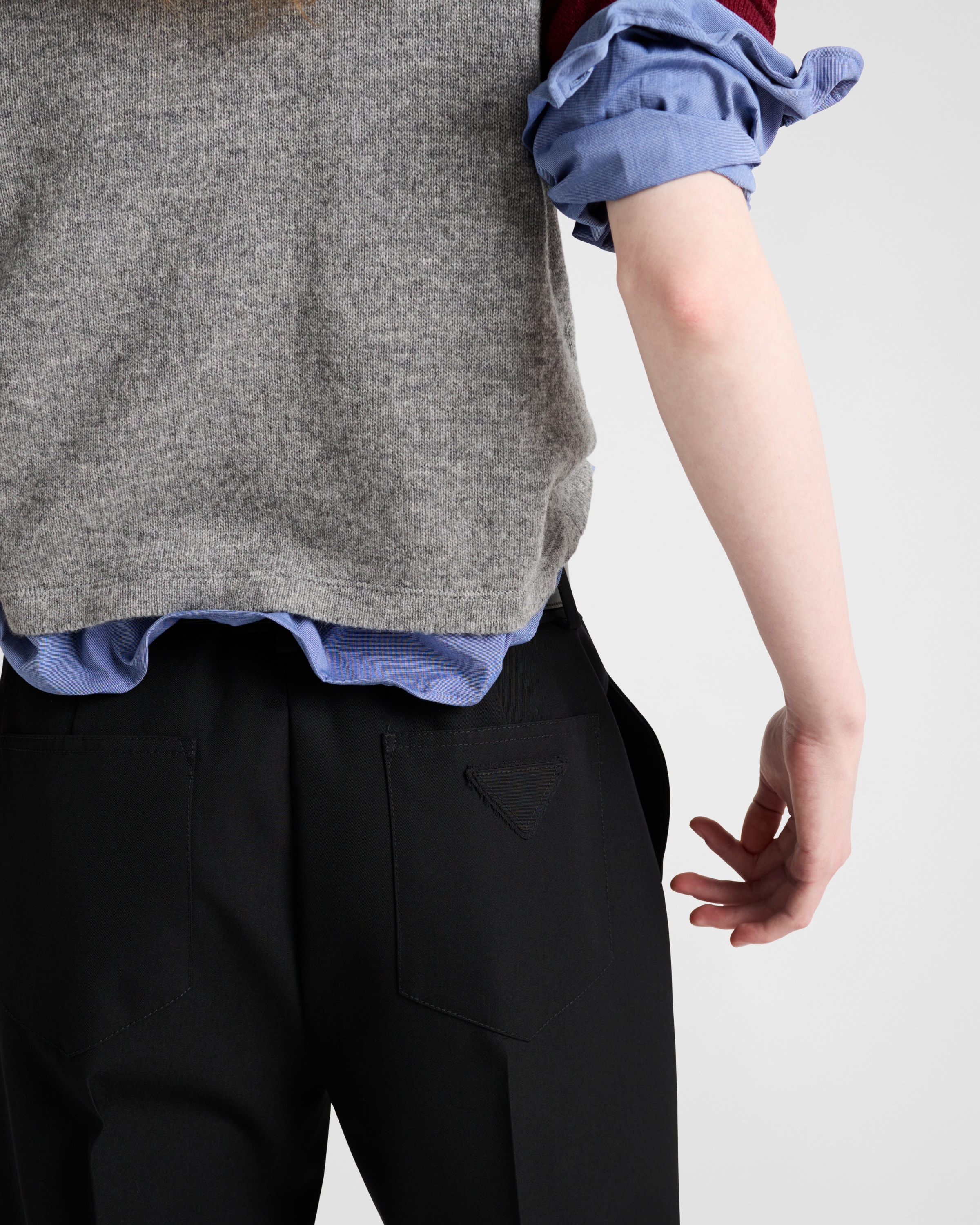 Shop Prada Gabardine Pants In Black