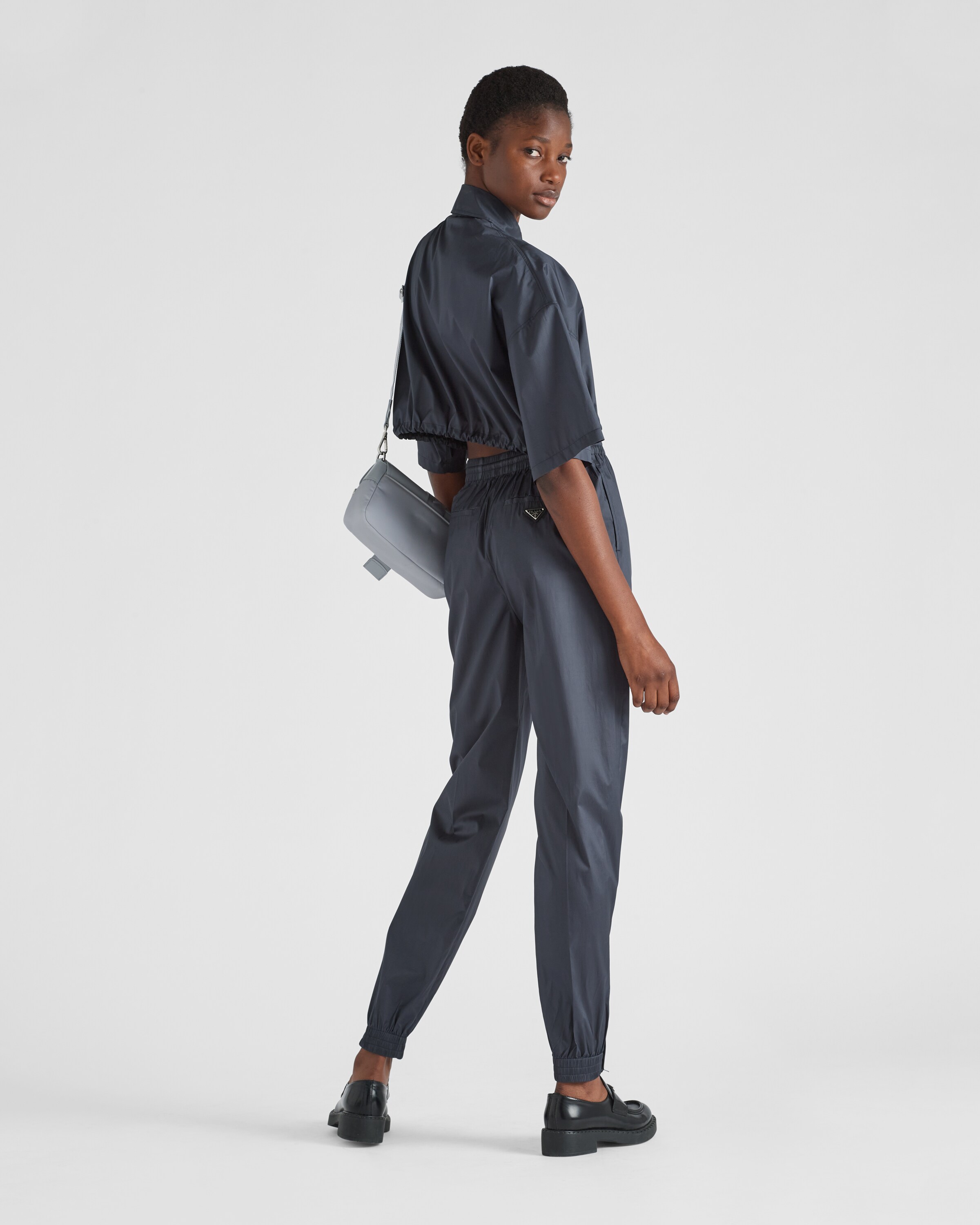 Navy Technical silk joggers | Prada