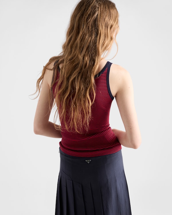 Silk tank top - Blue/Red Silk tank top - Blue/Red