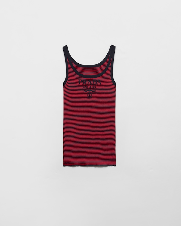 Silk tank top - Blue/Red Silk tank top - Blue/Red