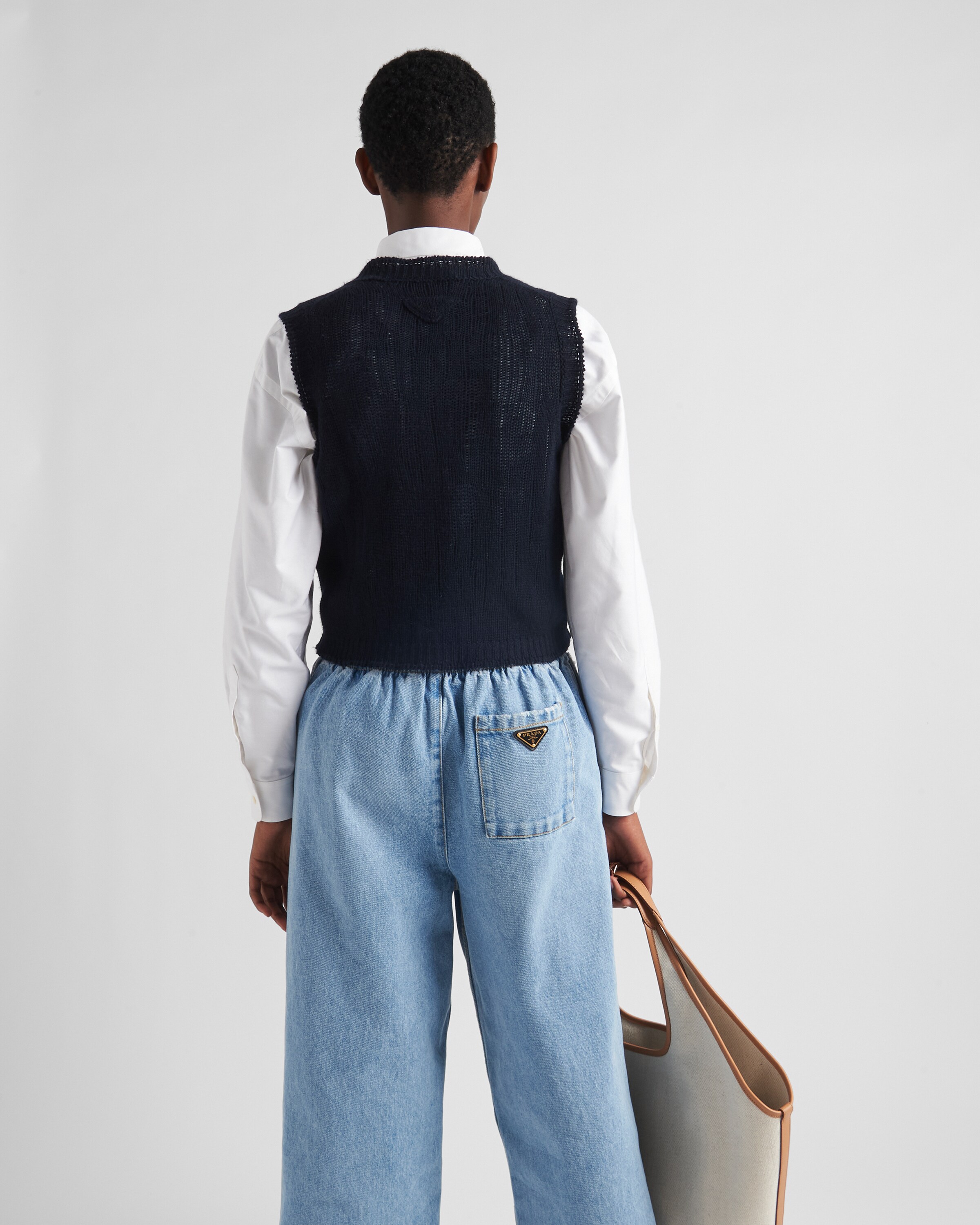 Navy Cashmere Vest PRADA