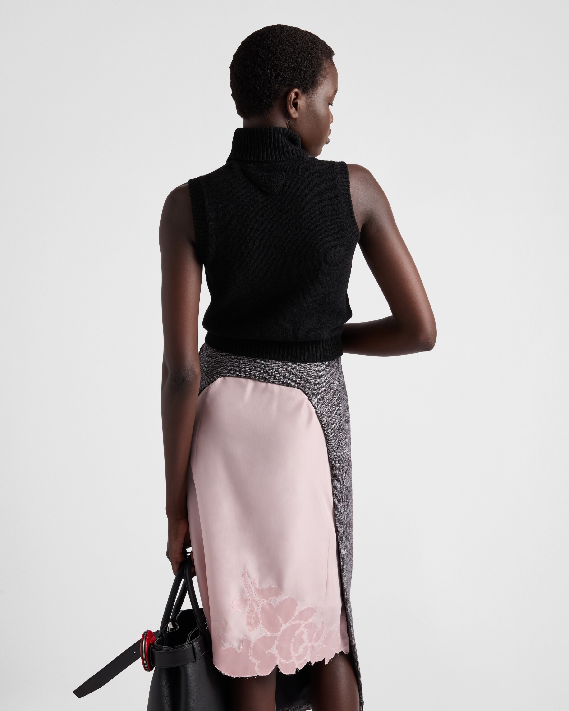 Black Cashmere turtleneck vest | PRADA
