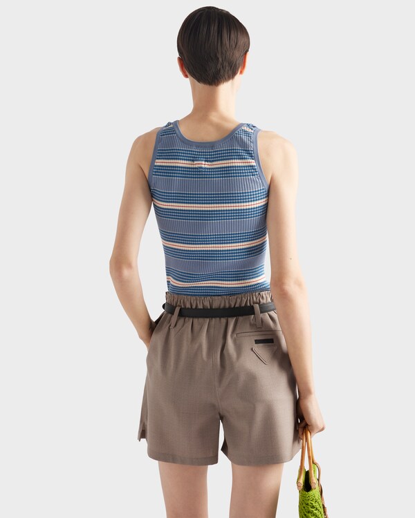 Top in maglia di cotone stretch a righe Top in maglia di cotone stretch a righe