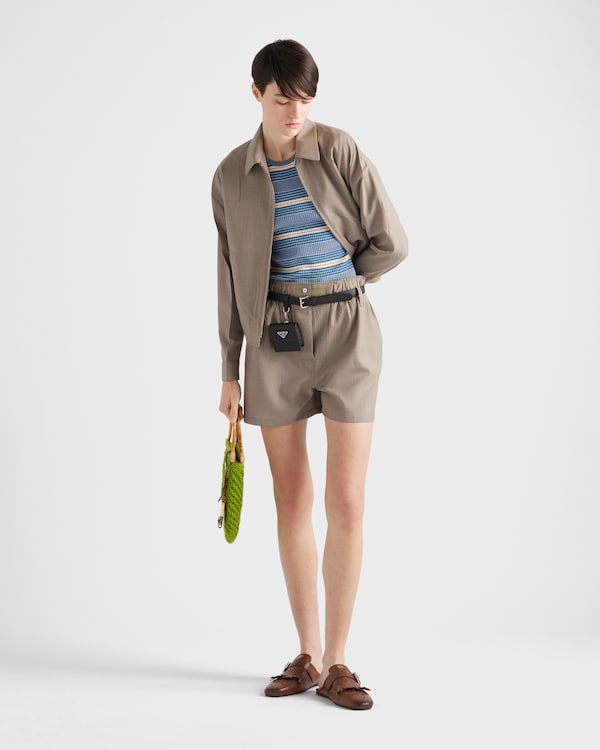 Top in maglia di cotone stretch a righe Top in maglia di cotone stretch a righe