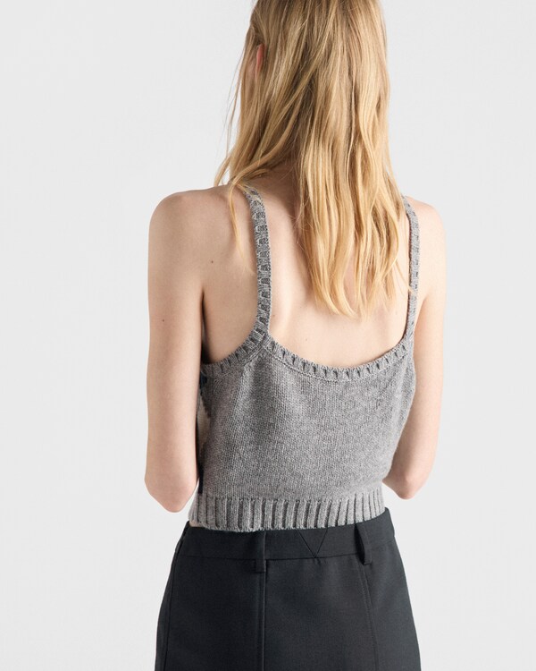 Top in cashmere con motivo Argyle Top in cashmere con motivo Argyle